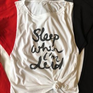 Emi Jay ‘Sleep When I’m Dead’ Muscle Tee - OS